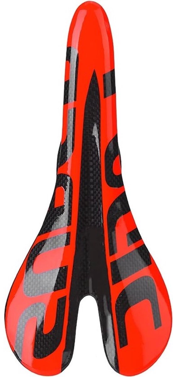 Fietszadel - Fietsstoeltje - Comfortabel fietsen - Ultralicht koolstofvezel - 27 x 12,8 cm - Rood