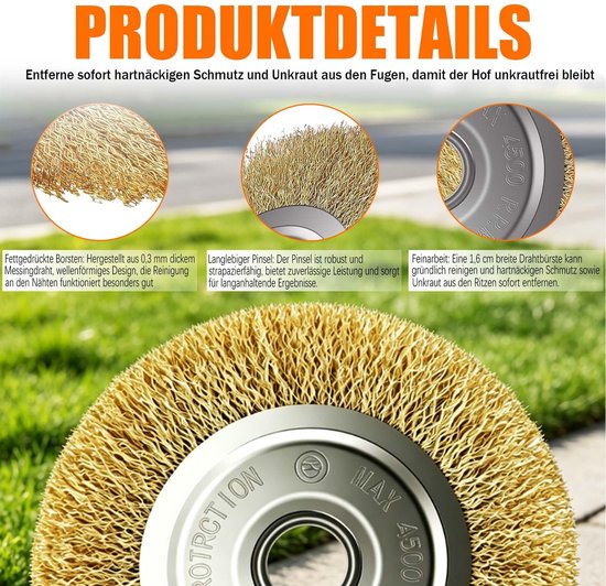4 stuks Voegenborstelset,compatibel Multibrush en Weedbrush,Ø 10 cm - ShopVlot — afbeelding 2