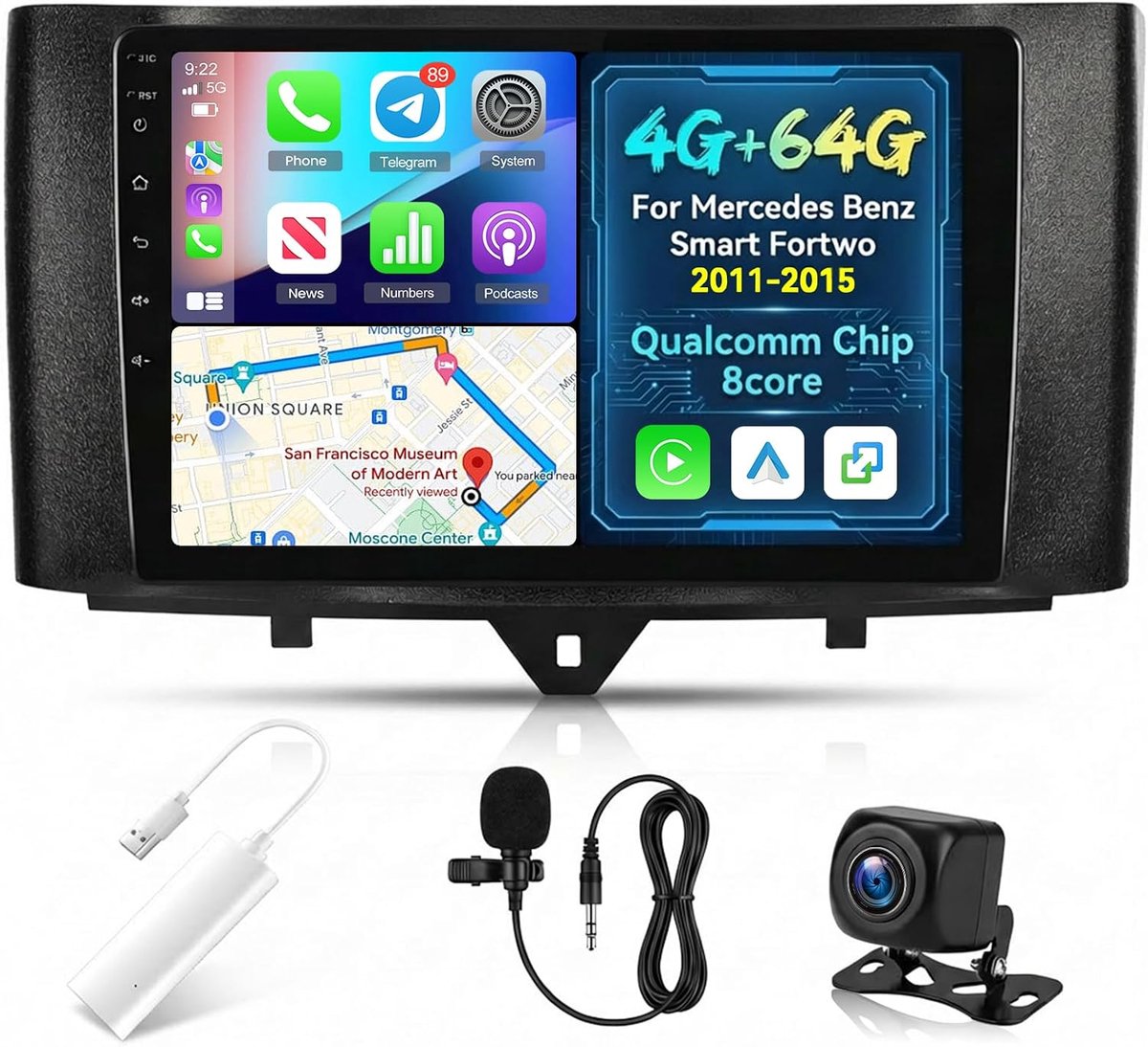 Radio for Mercedes Benz Smart Fortwo 2011-2015 E1 - ShopVlot