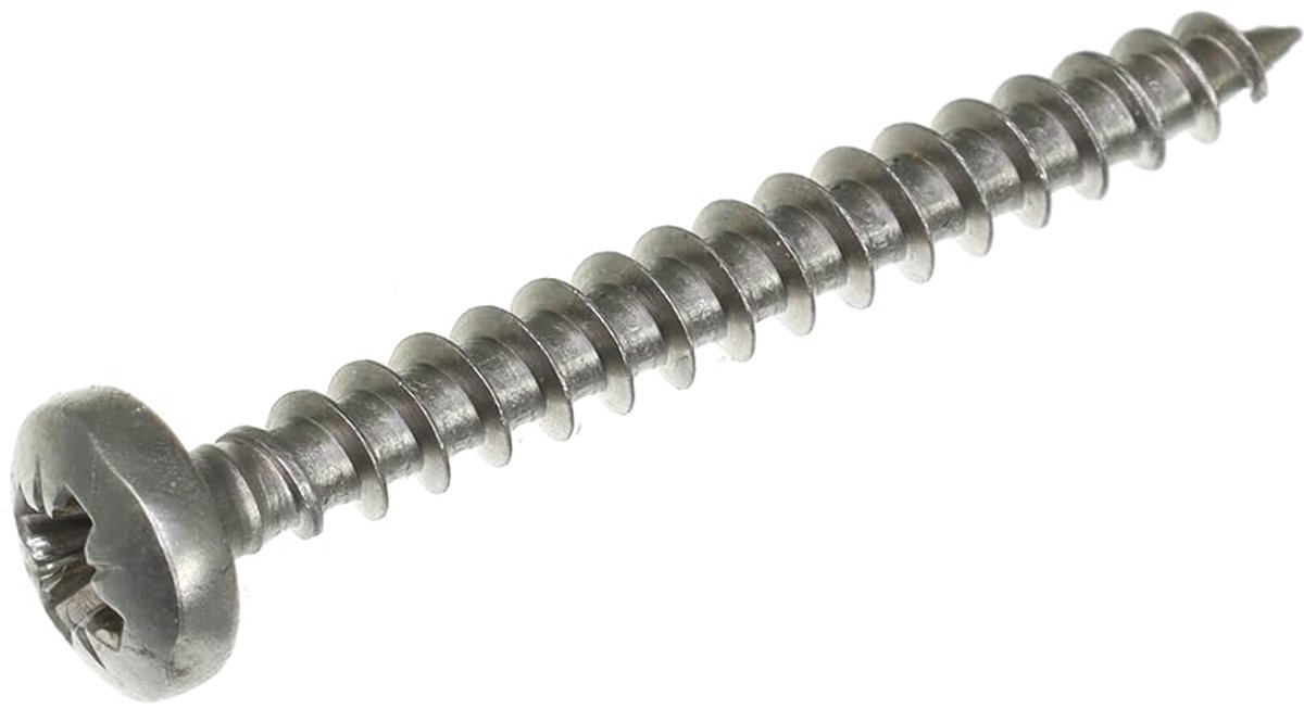SECCARO Chipboard Screw Semicircular Head 4 x 35 mm, Stainless Steel V2A VA A2, Wood Screw with Full Thread, Phillips - ShopVlot