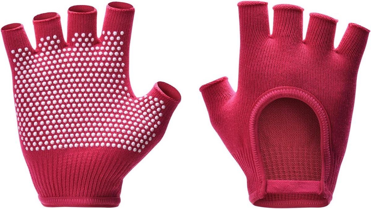 Fingerless Yoga Gloves, Non-Slip, Ideal for Pilates, Bars, Air Yoga and Fitness Training, Breathable Fabric with - ShopVlot