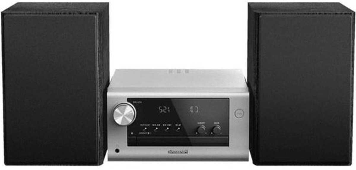 Micro-hifisysteem - Stereoinstallatie - Muziek luisteren - 80 W speakers - 26.6 x 21 cm - Zilver