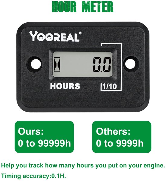 Digitale inductieve urenteller - waterdicht IP68 - voor ZTR/rijdende grasmaaier, tractor, boot - ShopVlot — afbeelding 2