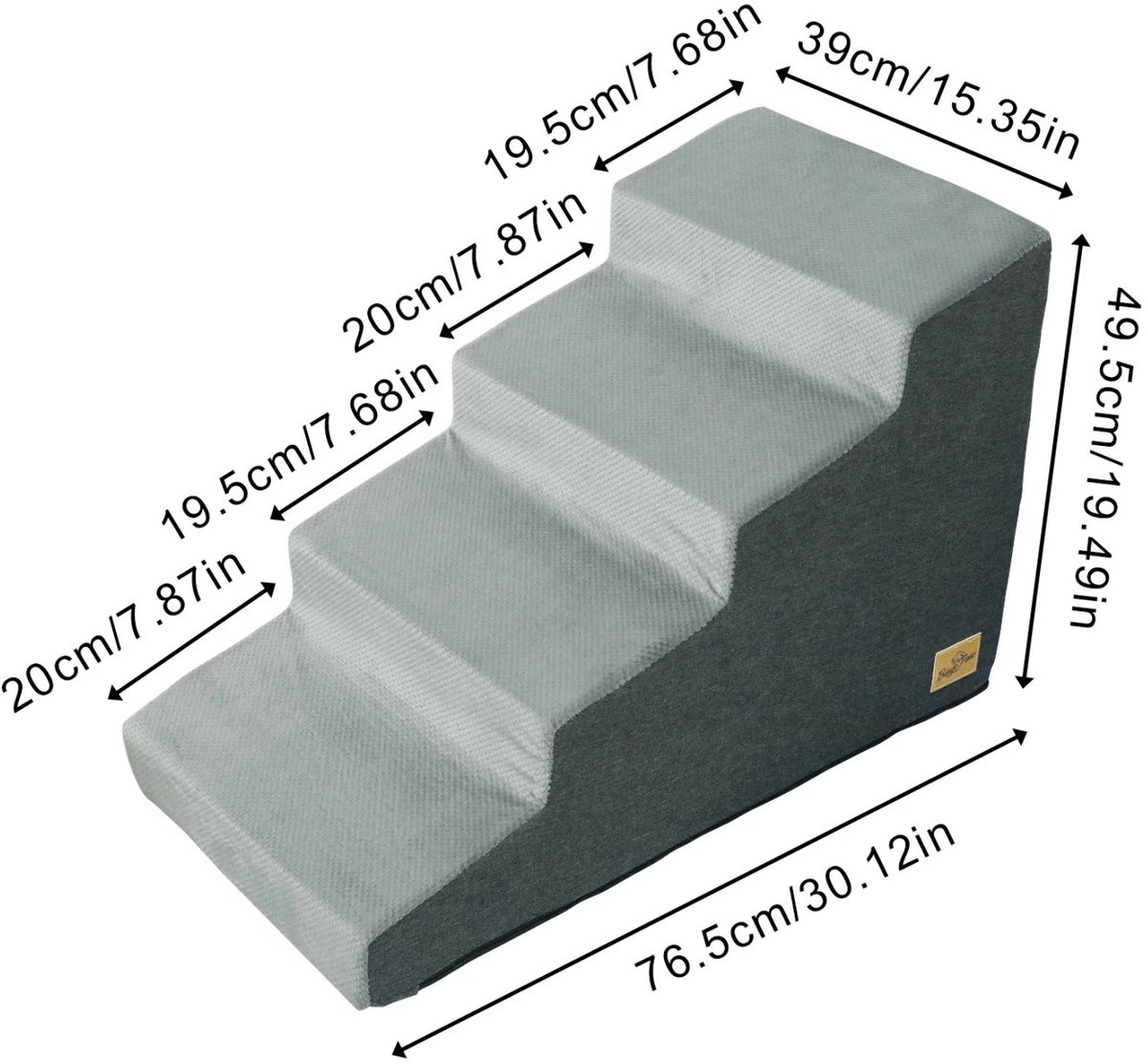 Heidat hondentrap - 4 treden - Trap Voor hond en Kat - Anti-slip - Voor bank en bed - Stevig en comfortabel
