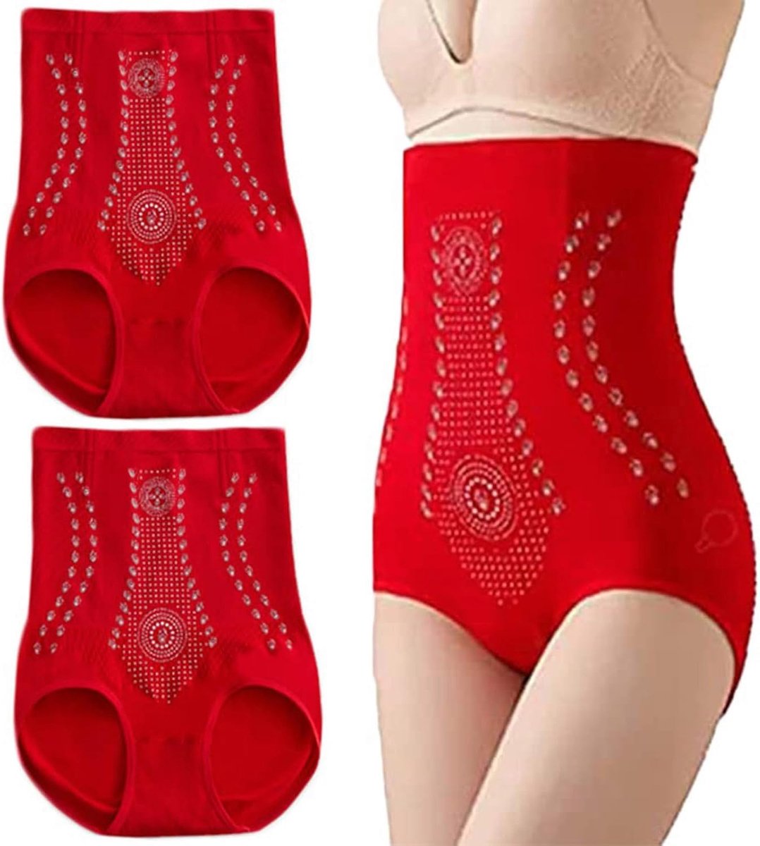 Shapewear slip met hoge taille, buikcontrole en elastische band.