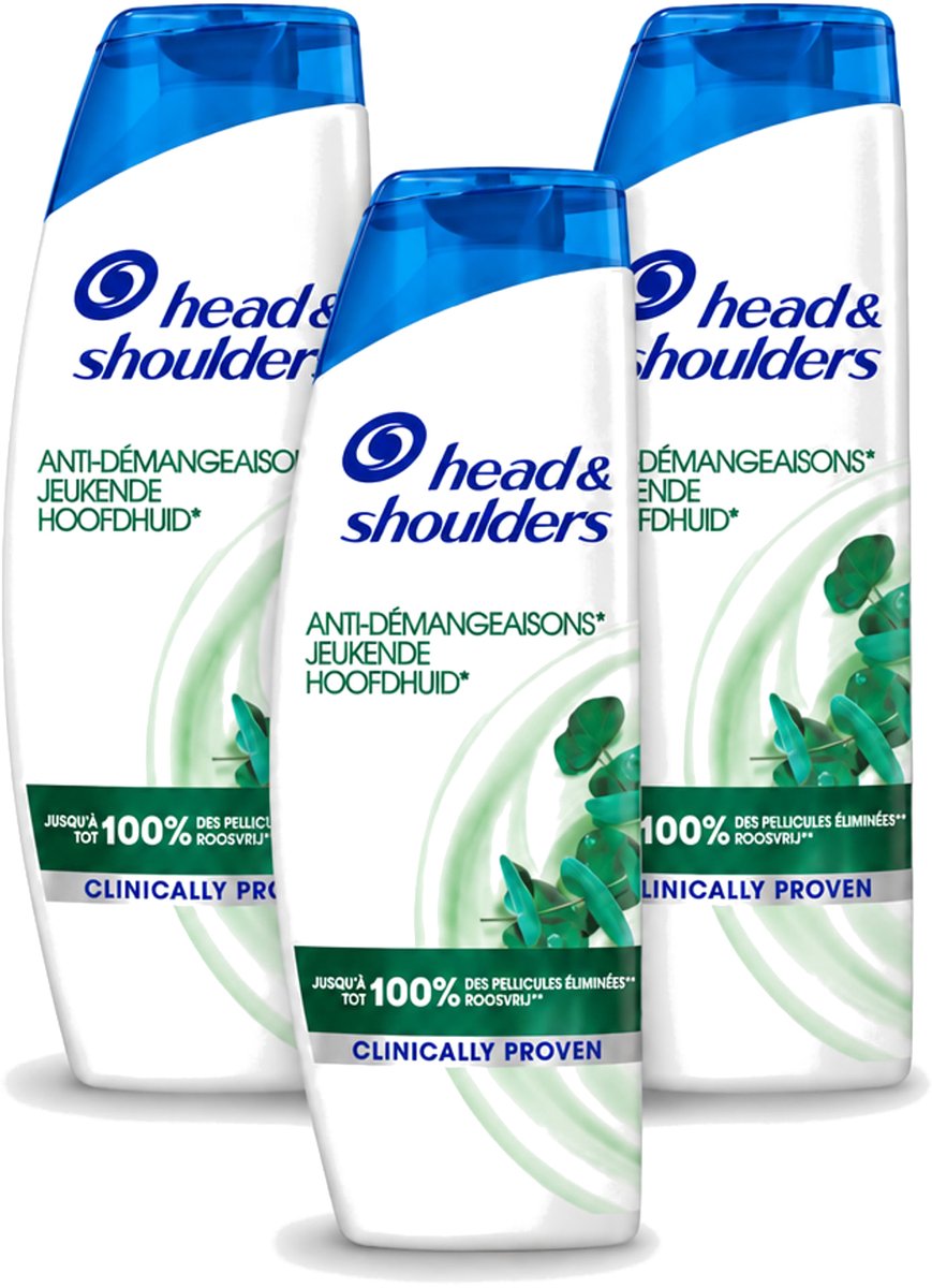 3 x Head & Shoulders - Anti-Roos Shampoo - Jeukende Hoofdhuid - 285 ml - Voordeelverpakking - 3 stuks