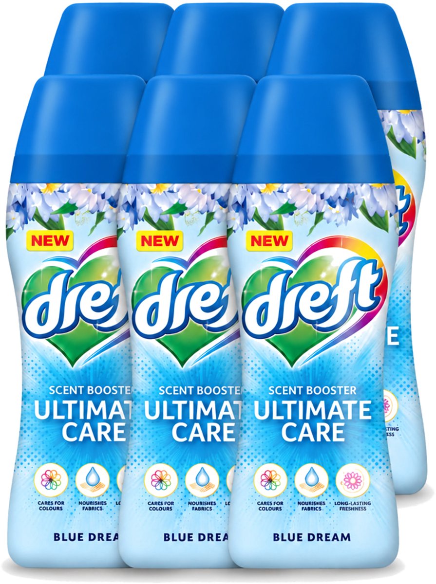 6 x Dreft - Ultimate Care - Wasverzachter - Geurbooster - Gekleurde Was - Blauwe Droom - 15 Wasbeurten - Voordeelverpakking - 6 stuks