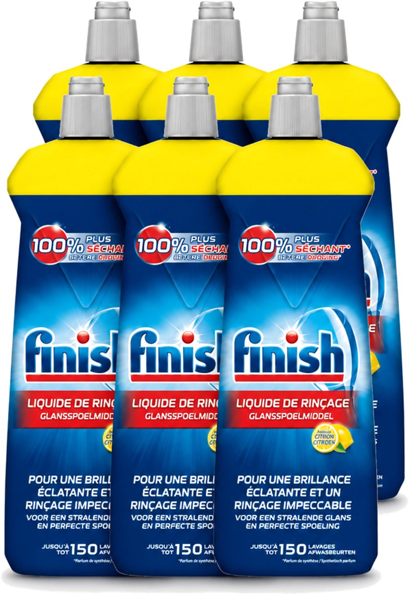 6 x Finish – Glansspoelmiddel – Citroen – 800 ml - Voordeelverpakking - 6 stuks