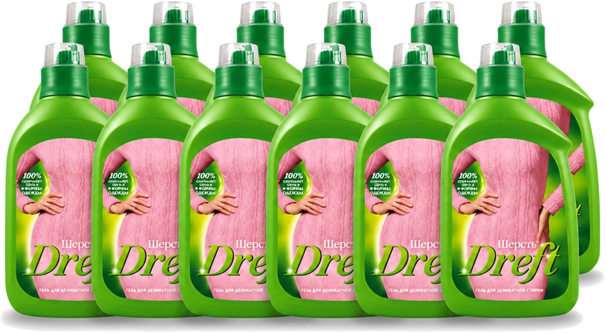 12 x Dreft - Vloeibaar Wasmiddel - Witte en Gekleurde Was - Voor Wol - 800 ml - Voordeelverpakking - 12 stuks