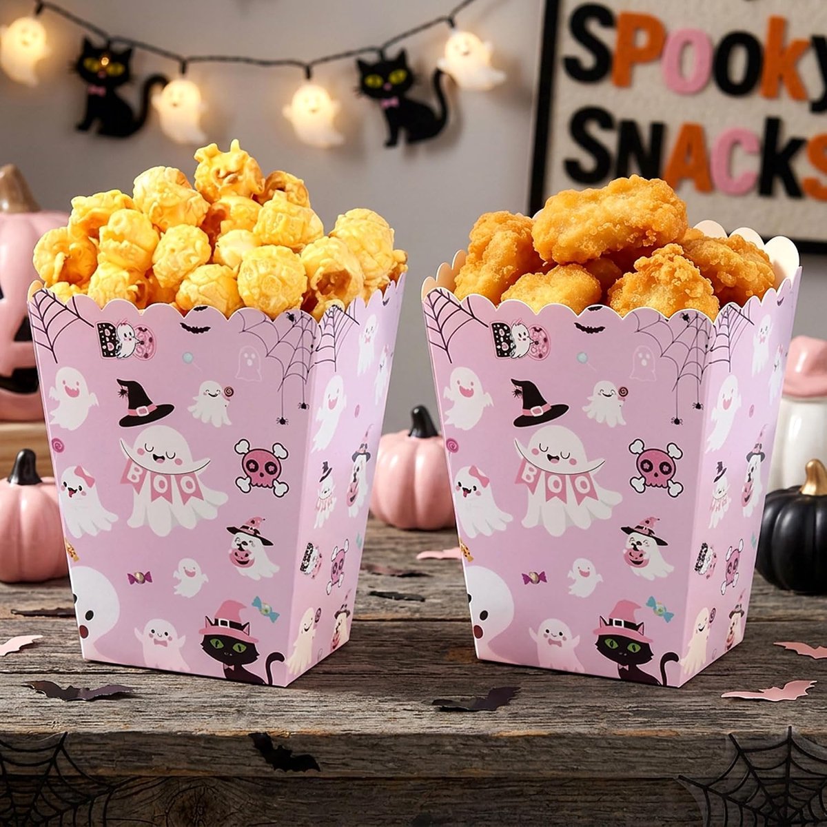 Little boo halloween motief roze spoken geschenkdozen en cadeautassen