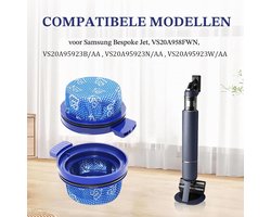 Stofzuiger-filteraccessoires voor Samsung Bespoke Jet, VS20A958FWN, VS20A95923B/AA, VS20A95923N/AA, VS20A95923W/AA, microfilter reserveonderdelen, onderdeelnummer: DJ97-03090A