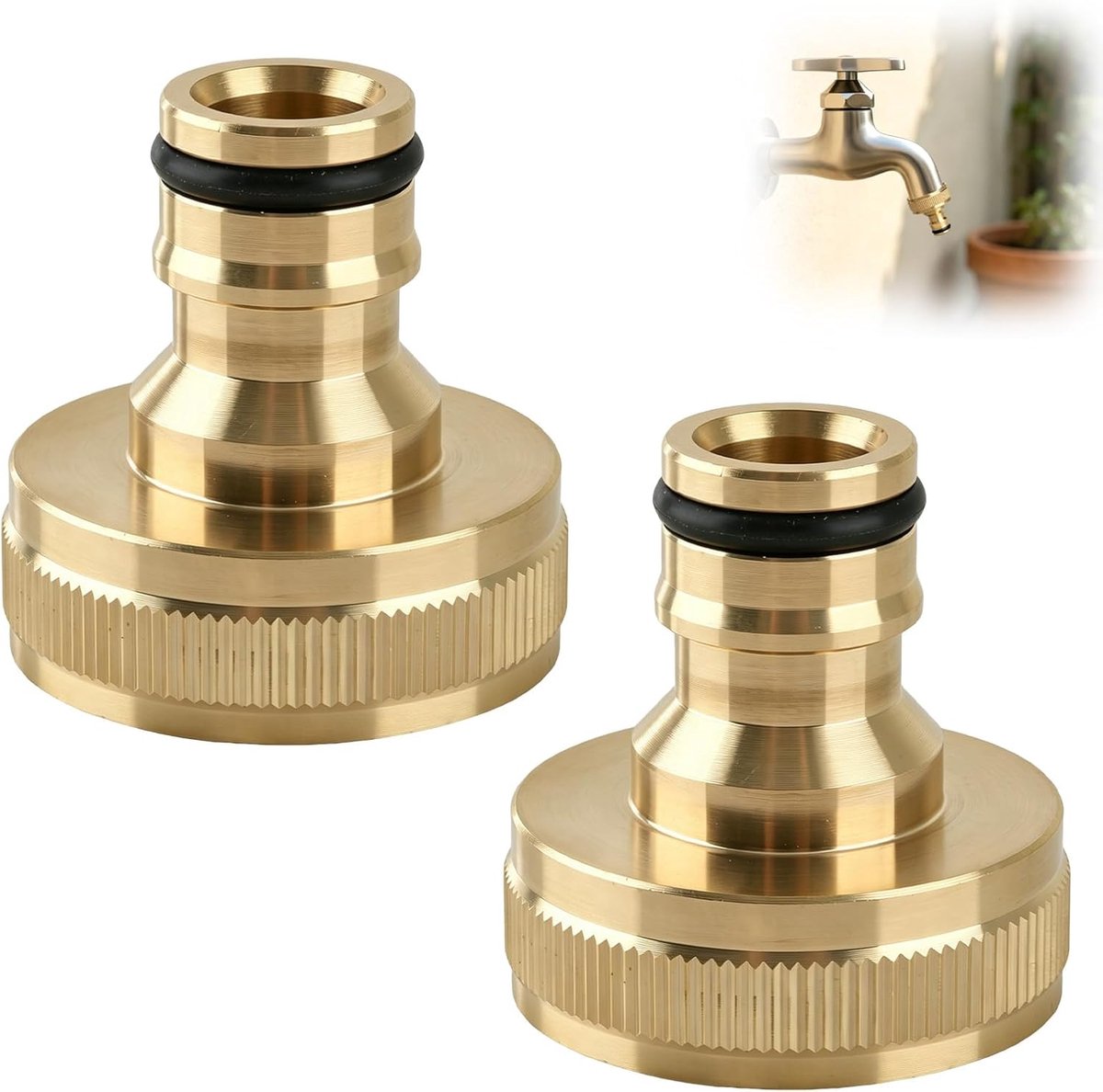 2 stuks wateradapter met buitendraad 1 inch, universele adapters, connectoren voor tuinslang