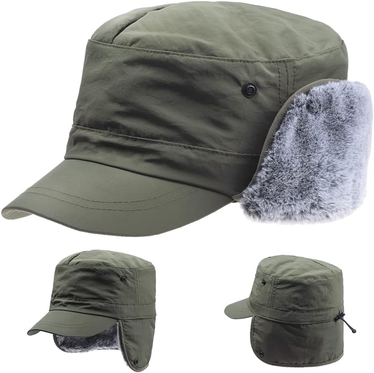 Baseball Hoed met Vizier Oorkleppen Warm Thermische Trapper Jacht Bomber Hoeden voor Mannen Vrouwen