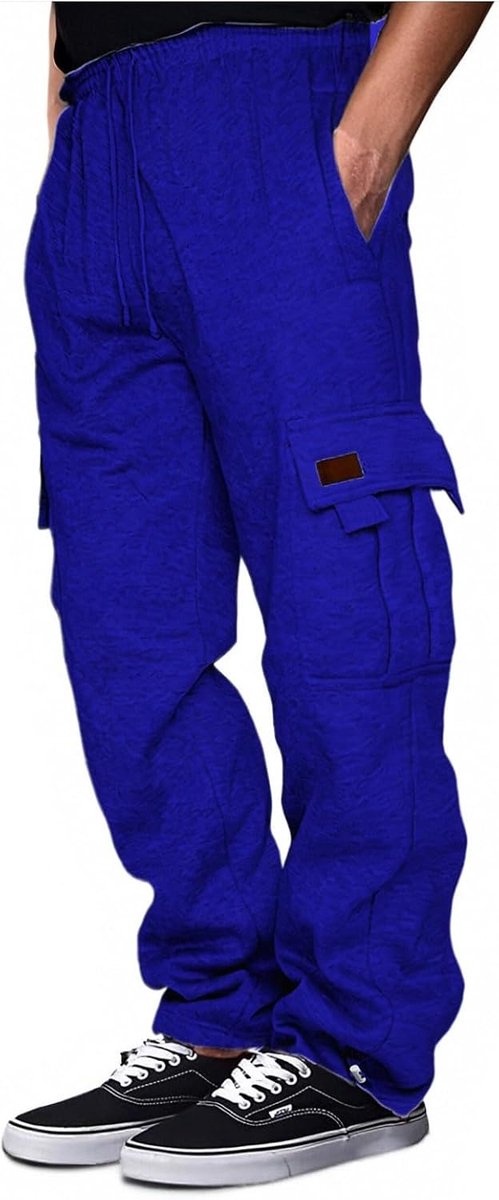 Cargobroek voor heren, recht, joggingbroek, linnen, casual, slim fit, elastische taille, meerdere zakken, katoen, ademend, stretch, outdoor, sport, A95