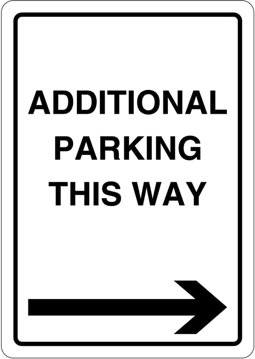 Safety Extra Parking This Way - Pijl Rechts 297 x 210 Zelfklevend Vinyl Veiligheidsbord