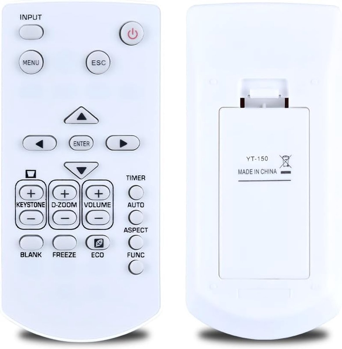 Vervangende afstandsbediening geschikt voor CASIO projector compatibel met YT-140 YT-151 XJ-V1 XJ-V2 XJ-V10