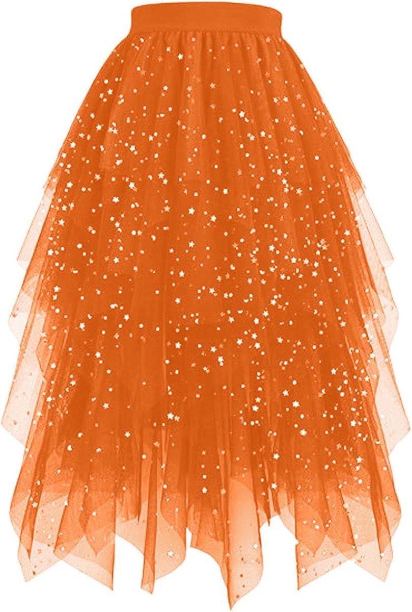 Damesrok met hoge taille, elegant, geplooid, midi, lang, zomer, casual, chic, kantoor, vintage, mode, skater, getailleerd, A100