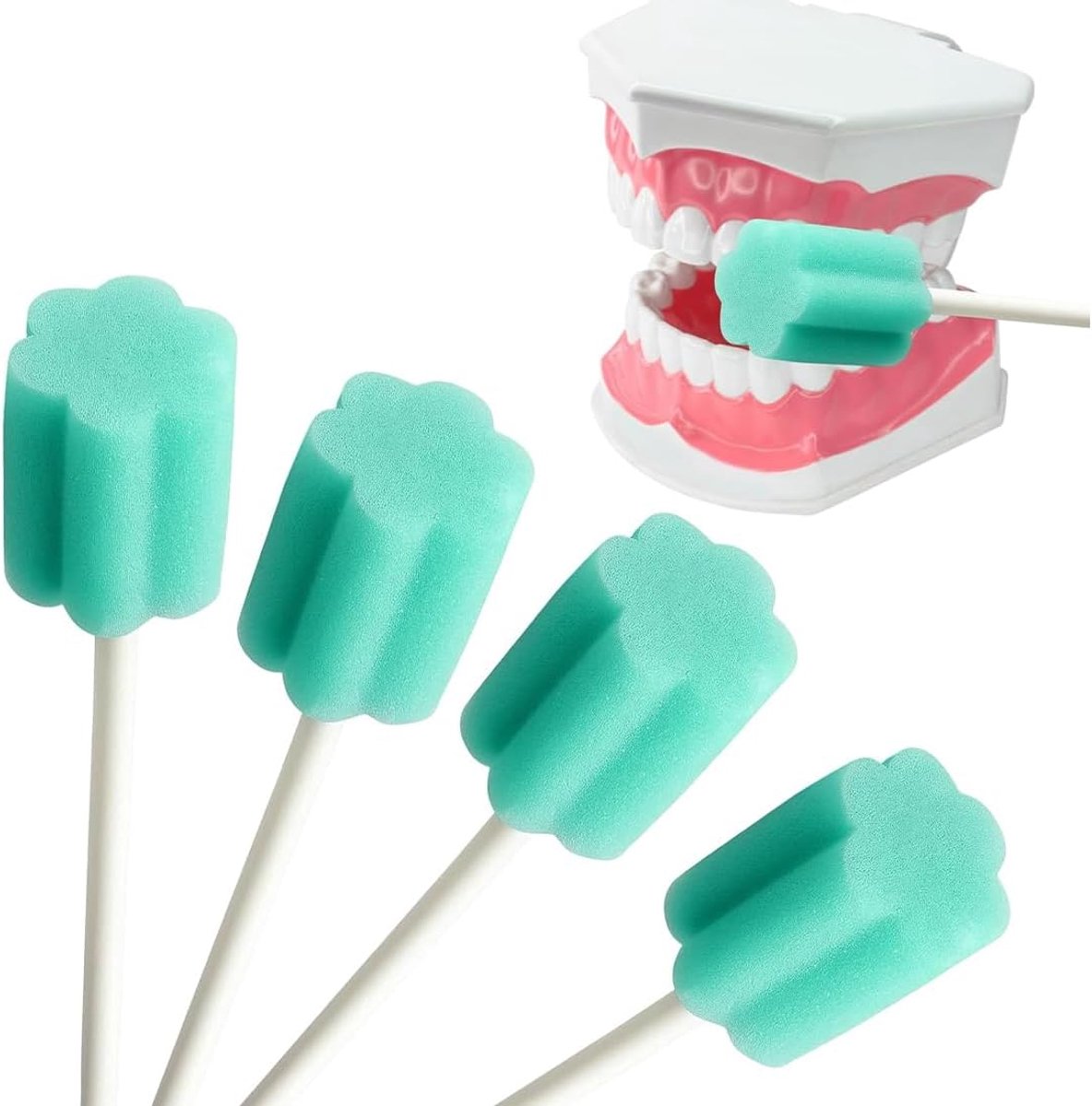 100 Stuks Oorreinigingsstaafjes,Wegwerp Tandheelkundige Swabs,Zachte Textuur,Delicate Reiniger,Voor Mondhygiëne en Tandverzorging(Groen)