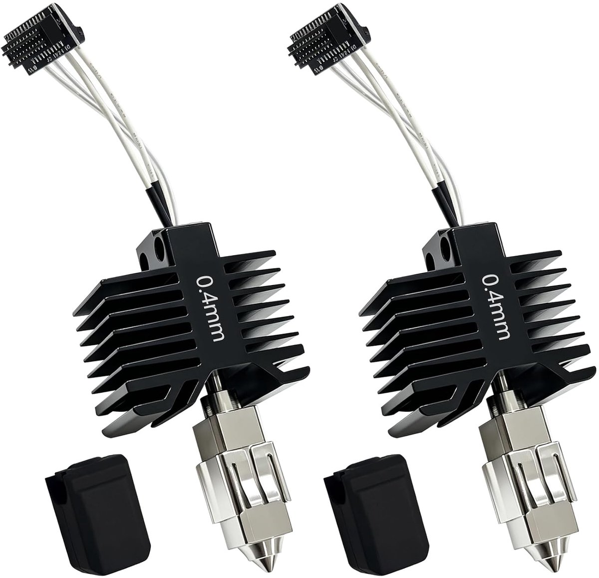 2 stuks 0,4 mm verbeterde P1P/P1S hotend gehard stalen mondstuk printkop