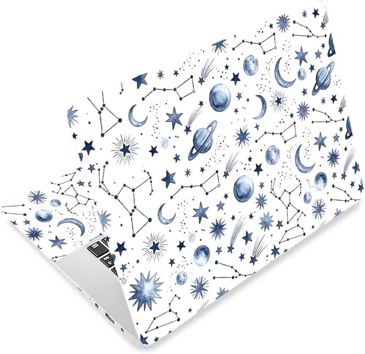 Watercolor Galaxy Constellation Laptop Skin Sticker - Universele Computer Decal voor Notebooks, PVC Zelfklevende en Verwijderbare Bescherming voor Laptops en PC's