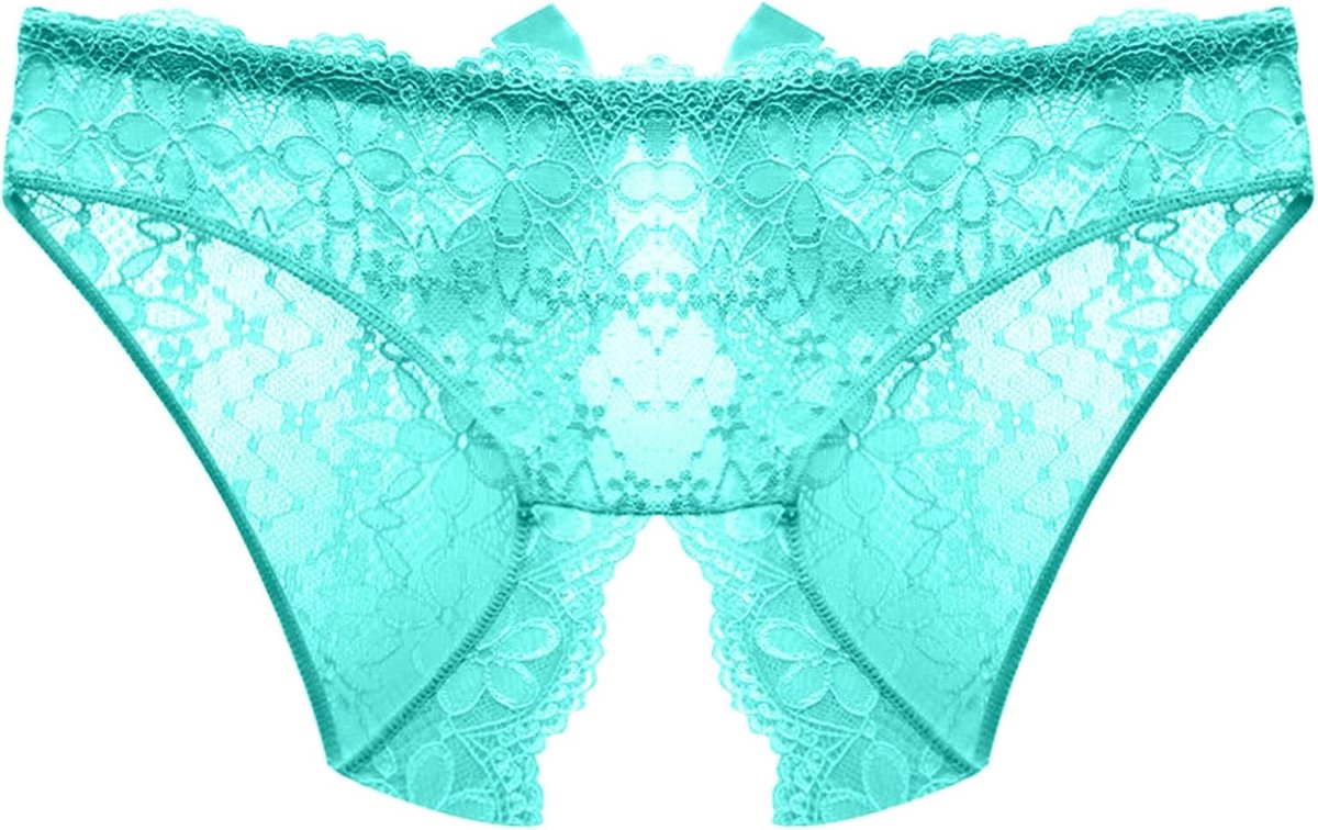 Lingerieset voor dames, netstof, bloemensluier, V-hals, open rug, tanga, bijpassende bodysuit, nachtkleding, pyjama, sexy, verleiding, A352