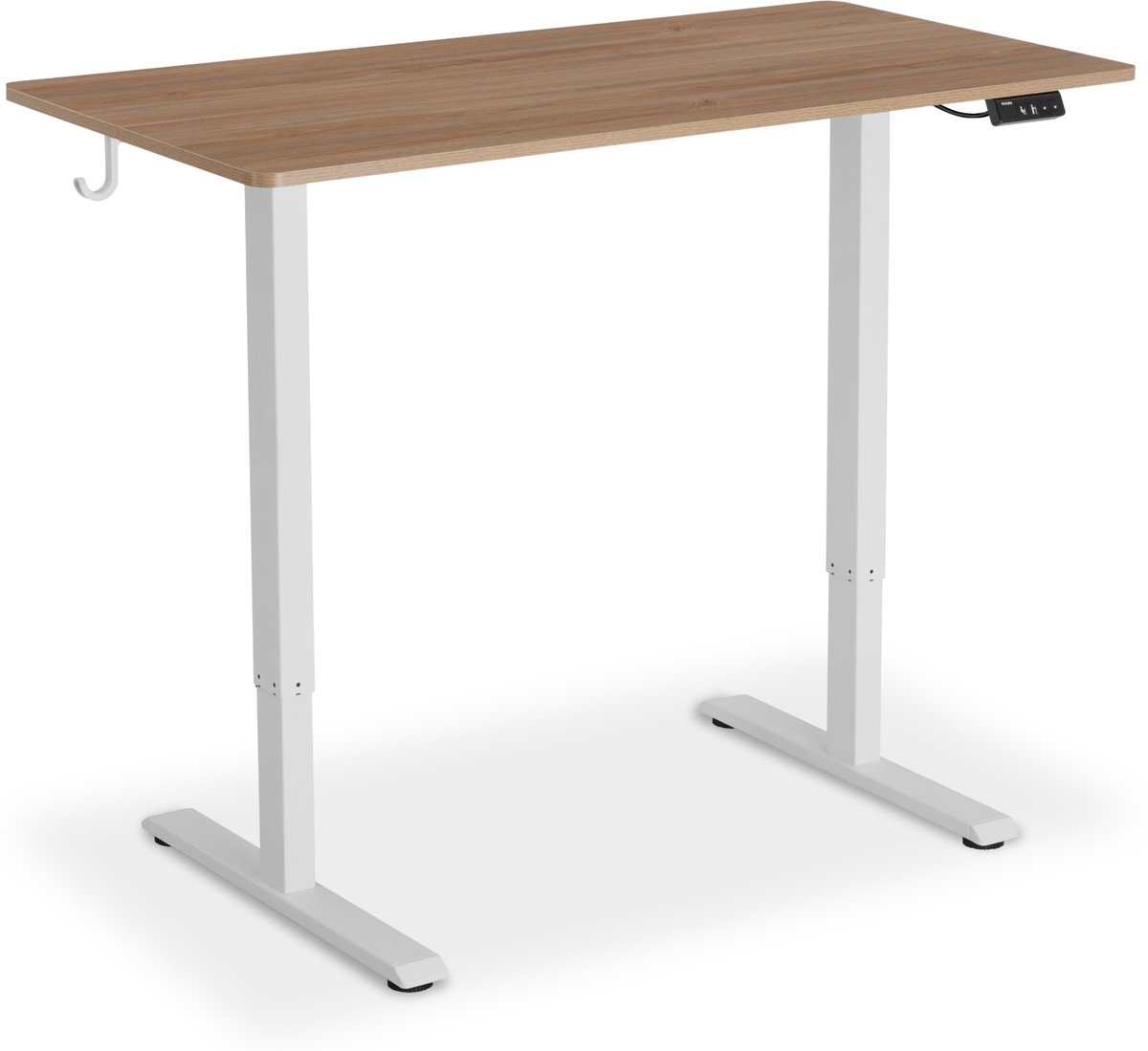tectake® Elektrisch In Hoogte Verstelbaar Bureau – Zit-Sta Bureau met 2 Geheugenstanden – Elektrisch Verstelbaar Bureau met Tafelblad – Thuiswerkbureau en Kantoorbureau – eikenkleur