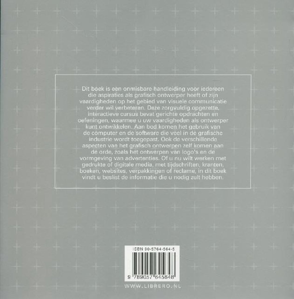 Achterkant van het boek 'Grafisch Ontwerpen', met ISBN en website.