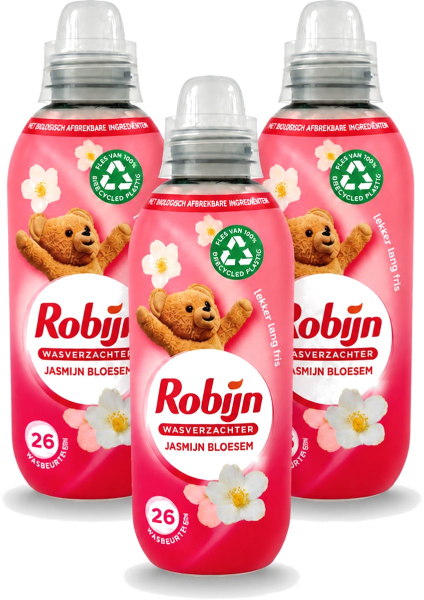 3 x Robijn – Wasverzachter – Jasmijn Bloesem – 650 ml - Voordeelverpakking - 3 stuks