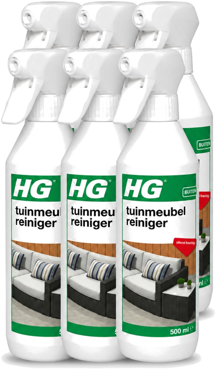 6 x HG - Buiten - Tuinmeubelreiniger - Uiterst Krachtig - 500 ml - Voordeelverpakking - 6 stuks
