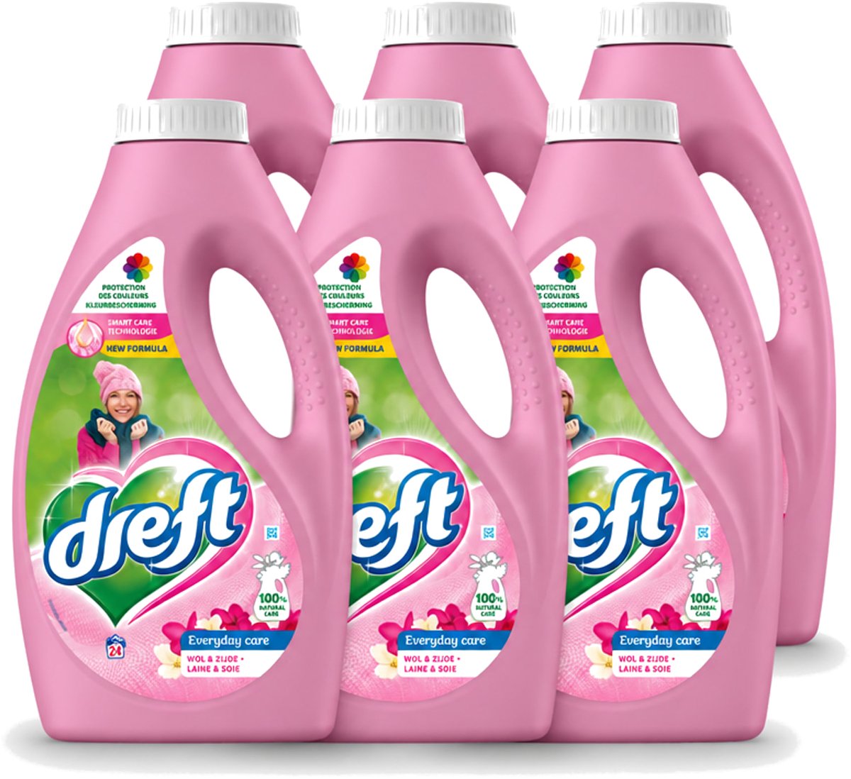 6 x Dreft – Vloeibaar Wasmiddel – Delicate & Wool – 24 Wasbeurten - Voordeelverpakking - 6 stuks