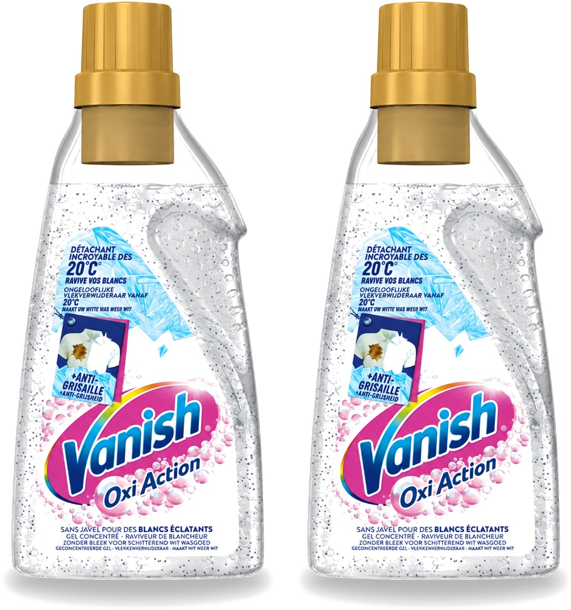 2 x Vanish Oxi Action - Vlekkenverwijderaar Gel - Zonder Bleek - Witte Was - 15 Wasbeurten - Voordeelverpakking - 2 stuks