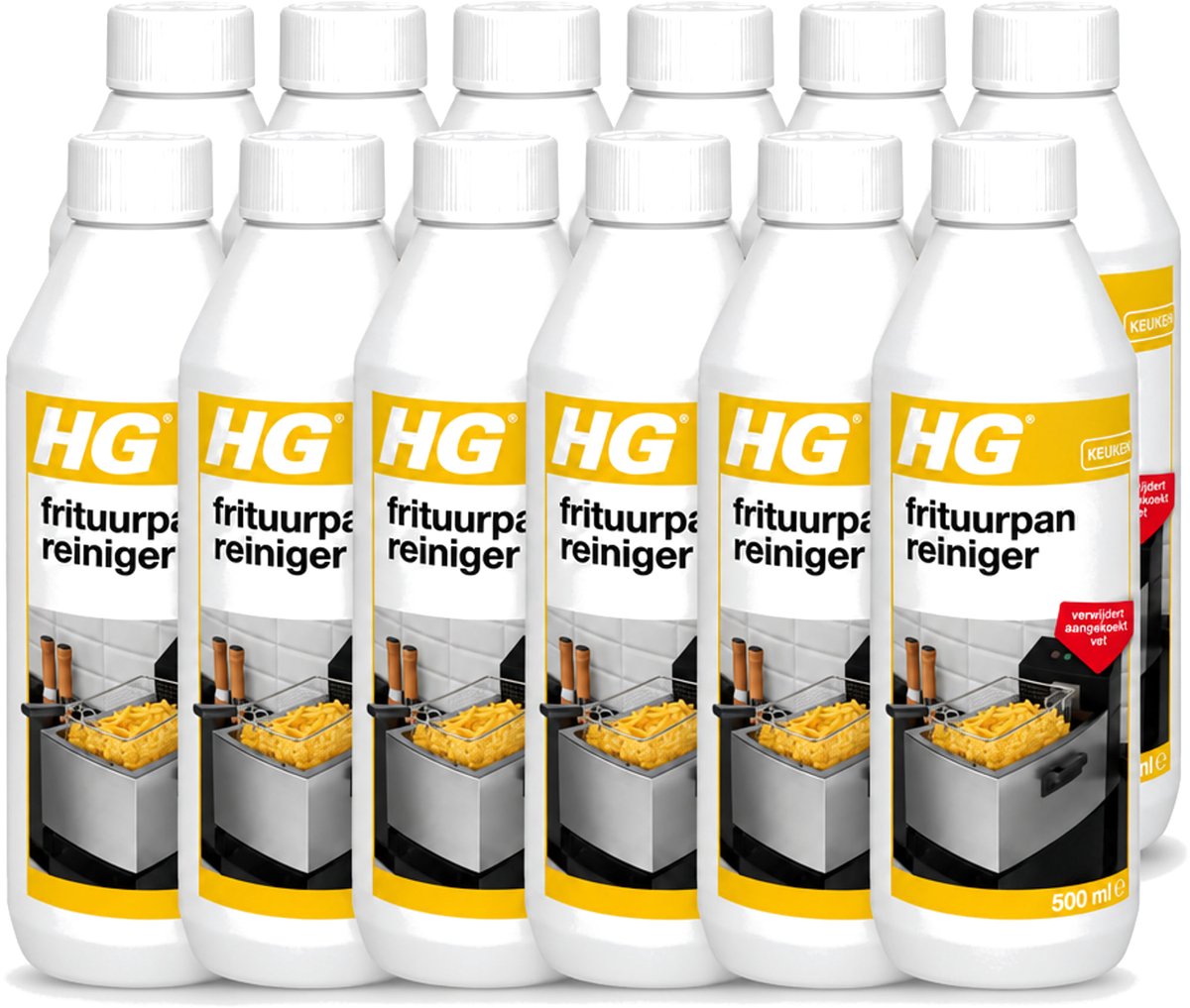 12 x HG - Frituurpanreiniger - Verwijdert Aangekoekt Vet - 500 ml - Voordeelverpakking - 12 stuks