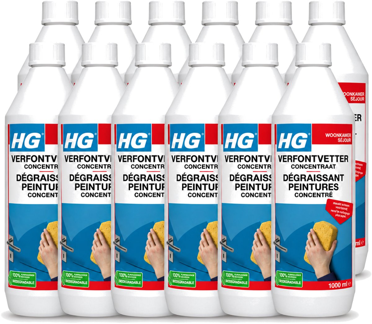 12 x HG - Verf Ontvetter Concentraat - Krachtige Ontvetter - 1L - Voordeelverpakking - 12 stuks