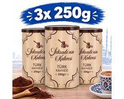 Şehzade'nin Kahvesi Geroosterde Gemalen Koffie met Cichorei 3x 250g – Voordeelpak - Turkse Koffie