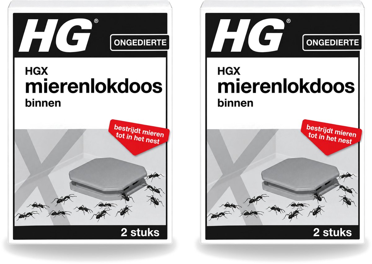 2 x HG X - Ongedierte - Mierenlokdoos Binnen - Bestrijdt Tot In Het Nest - 2 Doosjes - Bulkverpakking - 2 stuks