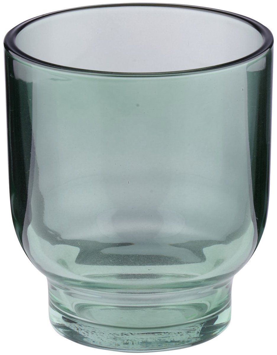 Arti Casa Kandelaar Set van 1 Theelichthouder - Glas - Rond - Modern Design - Diameter 9 cm x Hoogte 10 cm - Bruin, Licht Groen, Licht Grijs en Roze - 2 Jaar Garantie