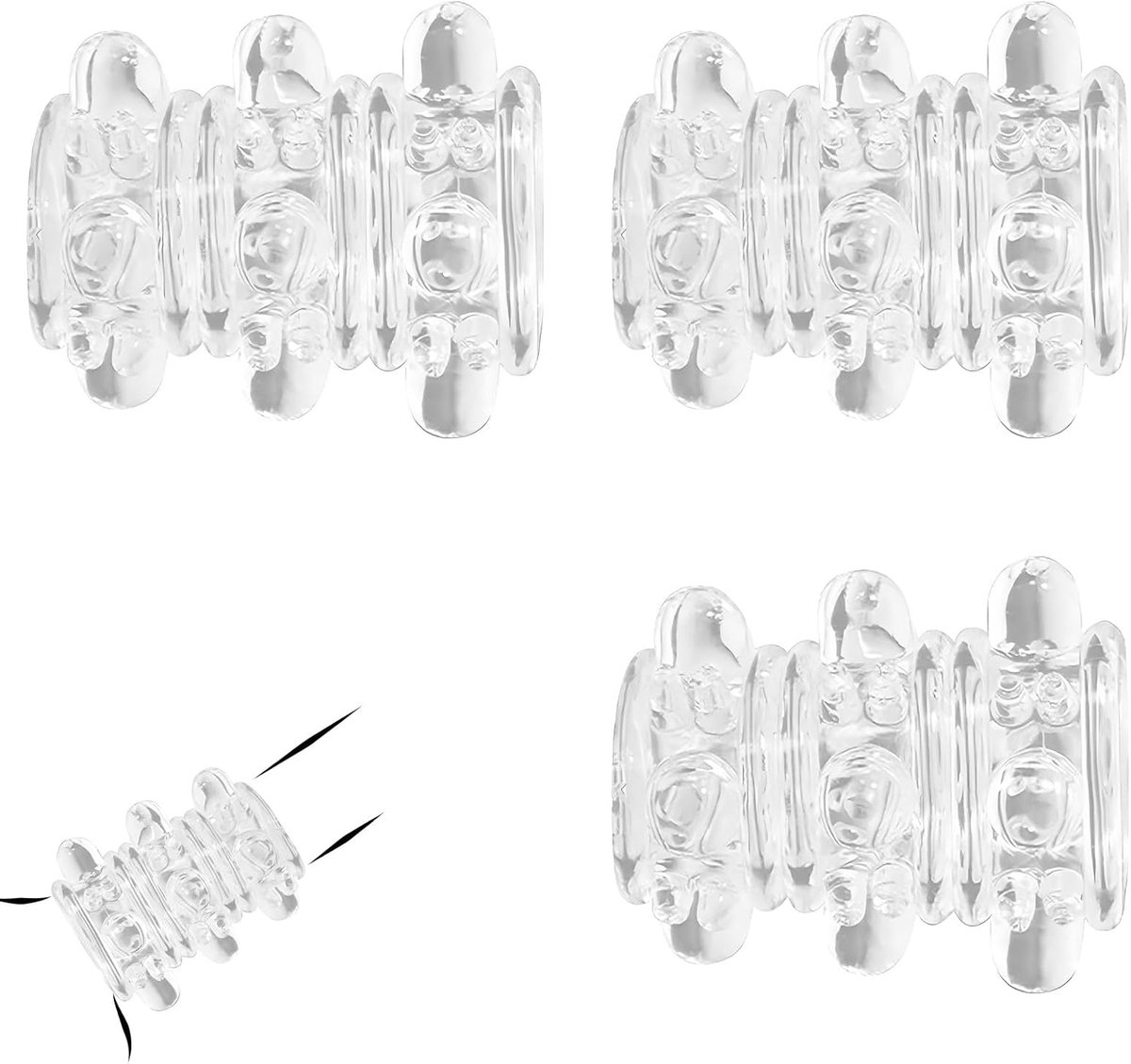 3-delige Mannen Seksspeelgoed Set – Penis Sleeve, Getextureerde Omvangvergroter, Cockring en Verlengingsapparaat, Elastische Herbruikbare Toys voor Koppels, Transparant