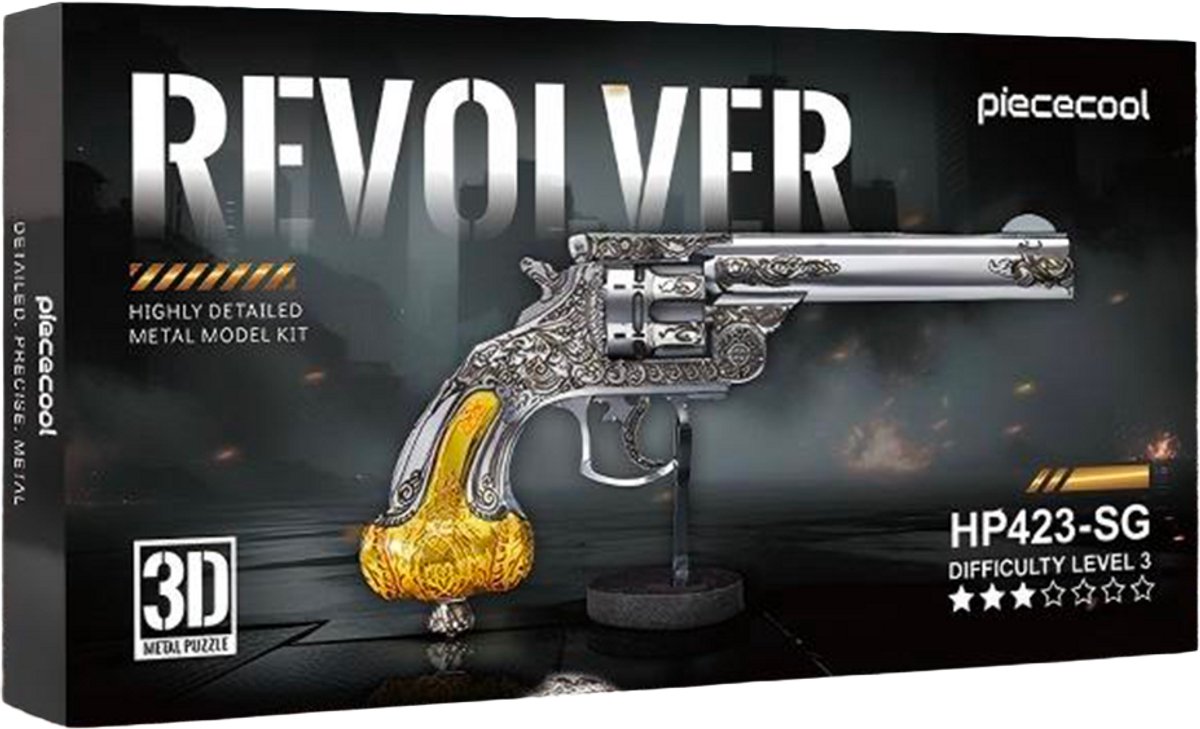 PIECECOOL - Revolver - Geronimo Games - Hobby - Metalen Model - Level 3 - 90 stukjes