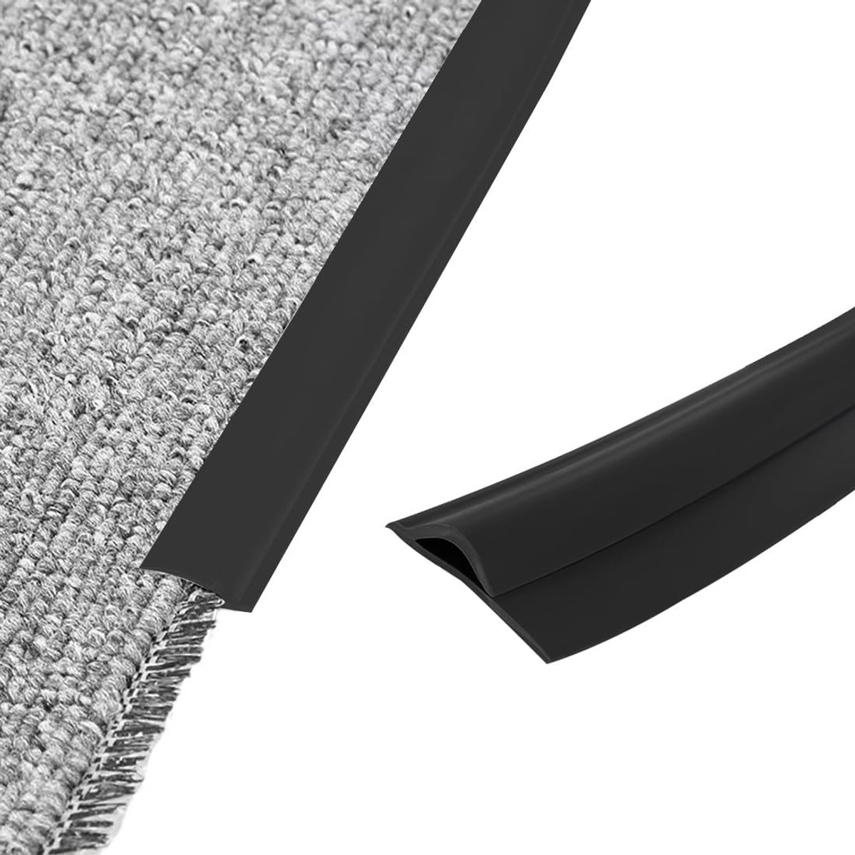 Trim en Strip, Flexibele Zelfklevende Tapijt Rand voor Deuropening, 10 Ft, Zwart