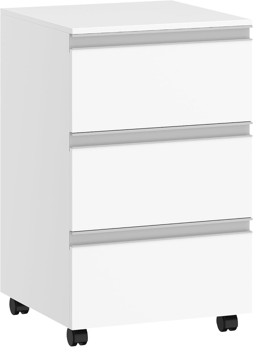 Rolcontainer 40x40x65.5cm 3 laden wit