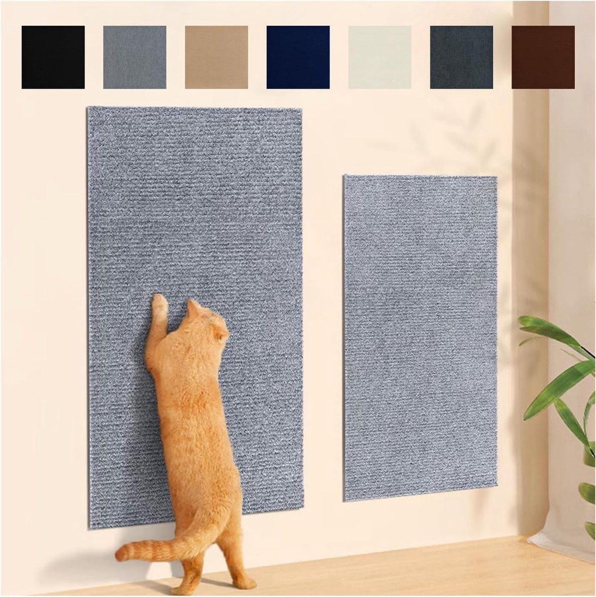Kattenkrabmat, kattenkrabmat, meubelbeschermers tegen katten, krabpaal, doe-het-zelf klimtapijt, voor bank, kattenkrabmat voor muur (30 x 60 cm, kaki)