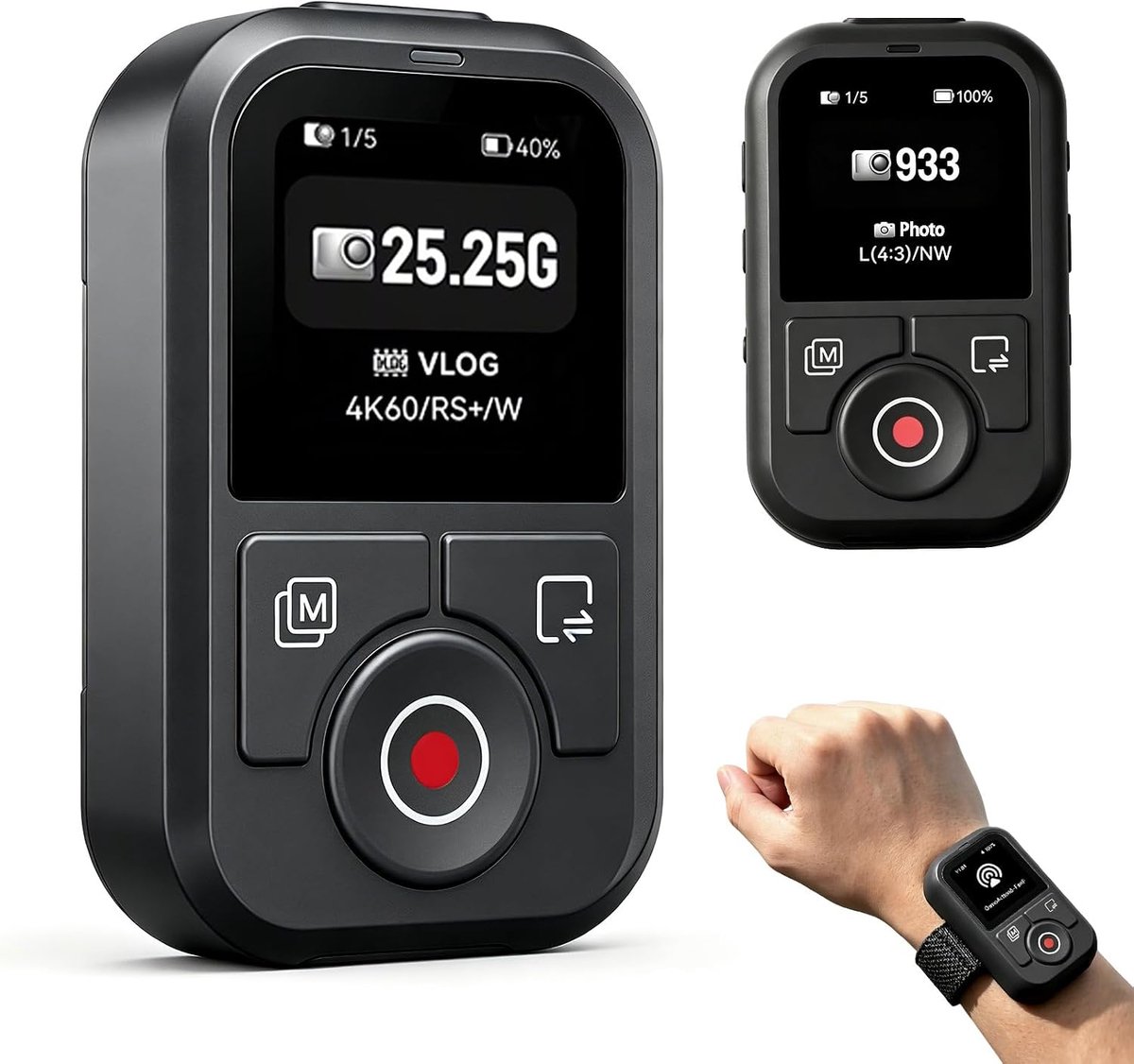 Afstandsbediening voor DJI Action: 60m Kleurenscherm 8u Accu