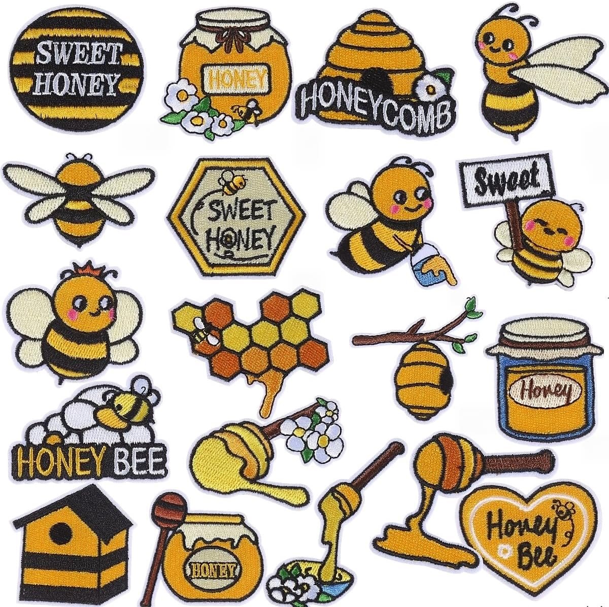 Patches, 19 stuks, schattige geborduurde