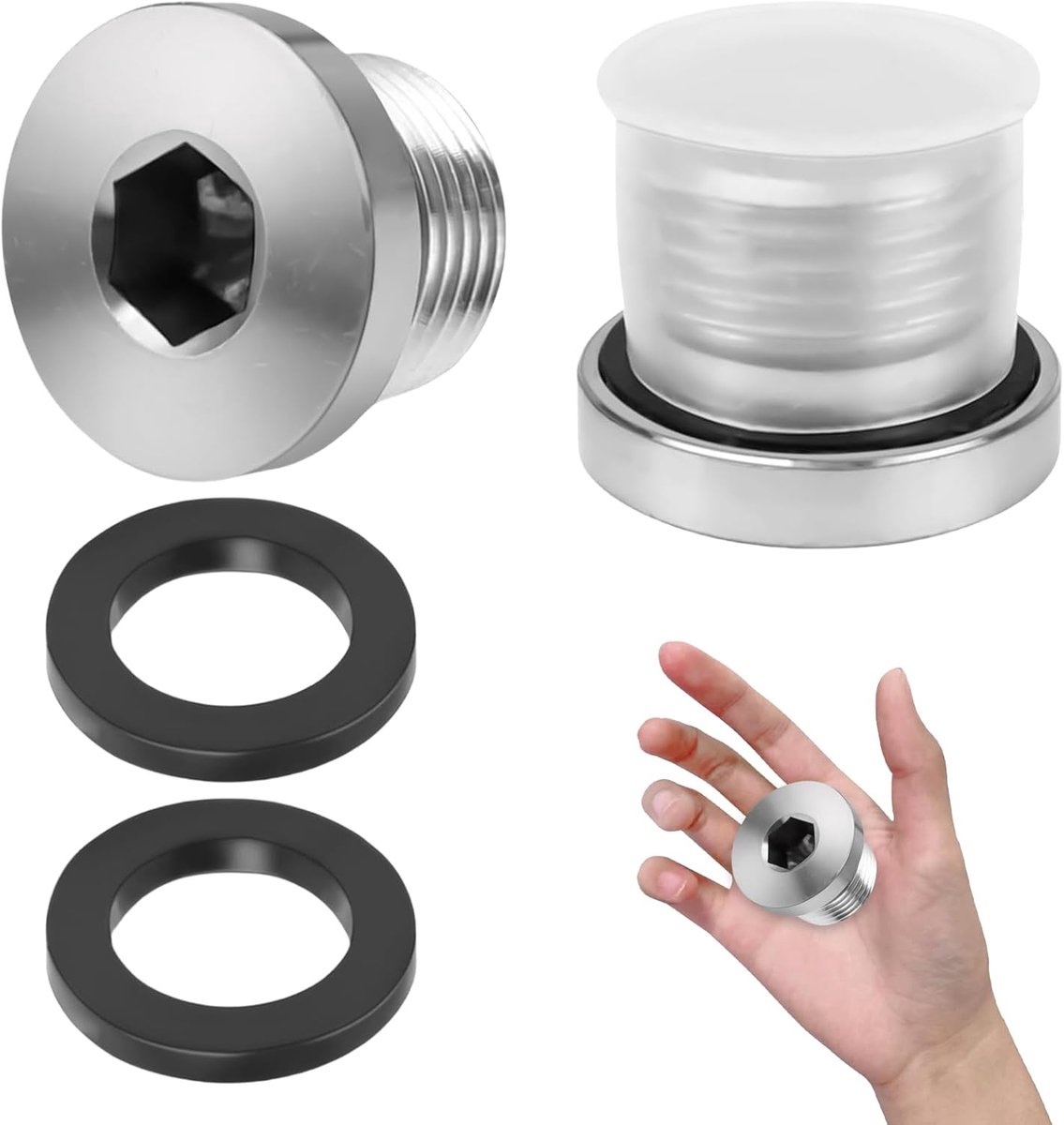 Blind plugs 1/2 inch - carbon staal - met rubberen afsluitdoppen - ideaal voor het afdichten van leidingen - ShopVlot