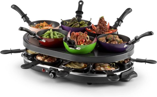 SNJY® Gourmetstel - Gourmetplaat - Gourmet Elektrisch - 8 Personen - 1200 W - Zwart — afbeelding 5