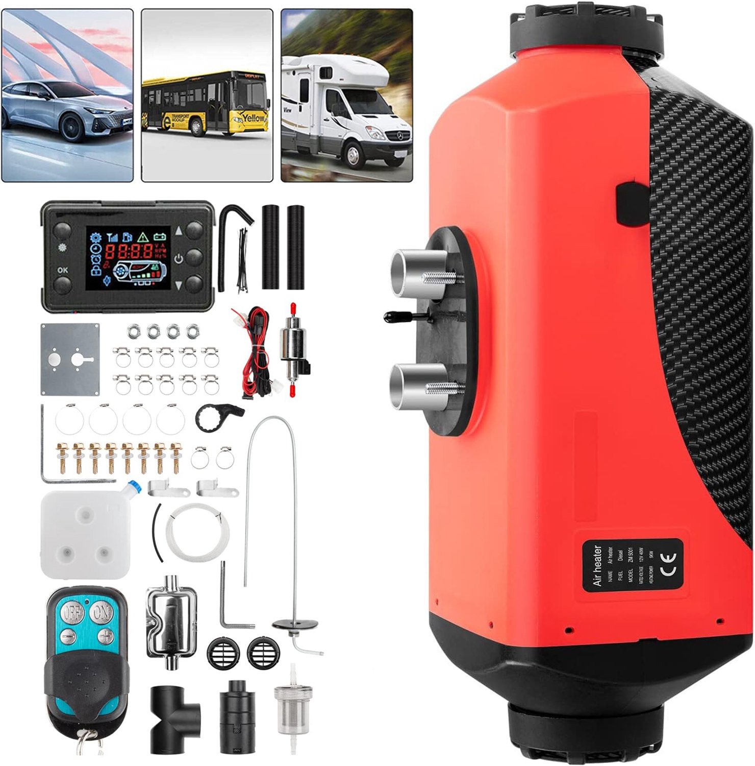12V 8KW Standkachel - Diesel-Luchtverwarmer - Dieselstandkachel Met Lcd-Scherm - Standkachel Voor Auto's Vrachtwagens En Boten