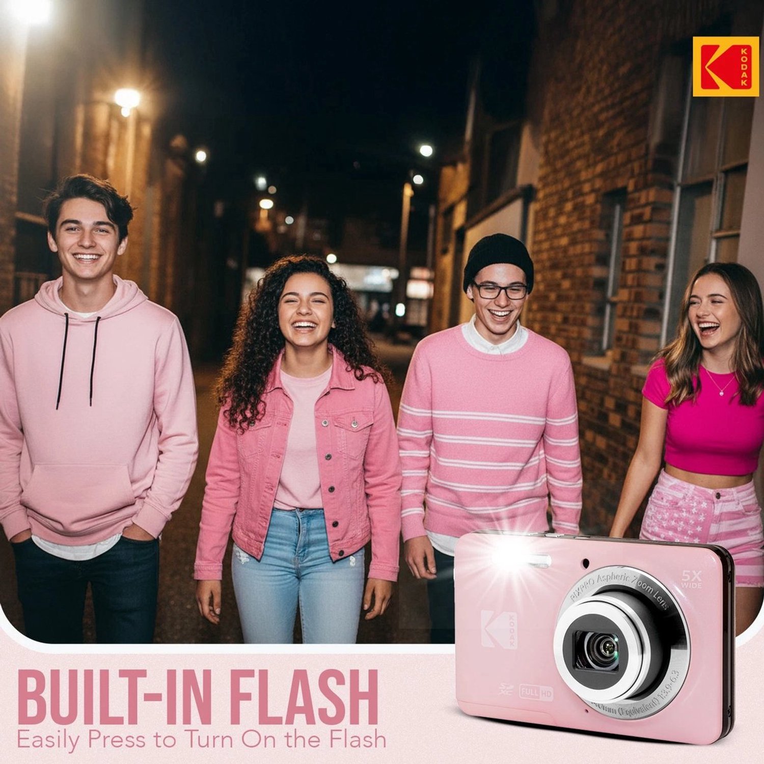 Kodak Pixpro FZ55 - Compactcamera - Roze - + 32GB geheugenkaart - + Tas thumbnail 3
