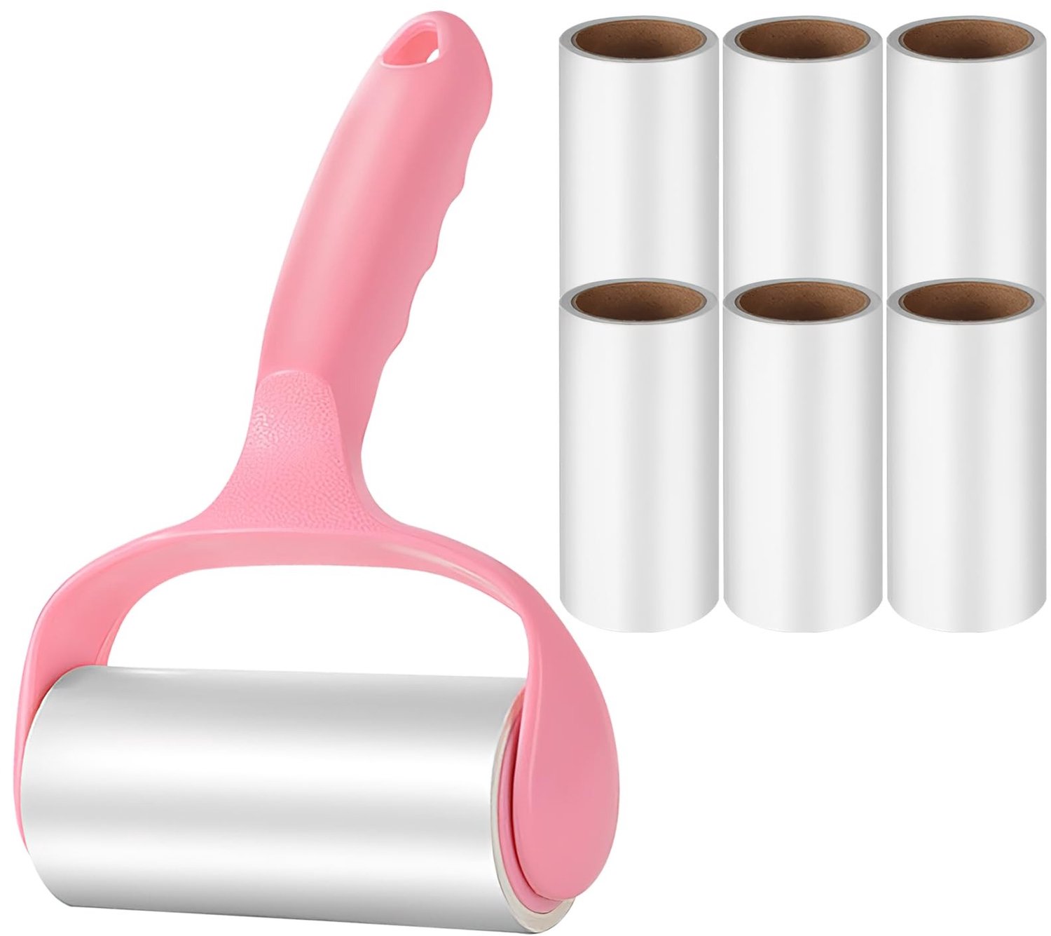 Famanu – Pluisrol met 360 extra kleverige vellen en 6 reserve rollen, ideaal voor het verwijderen van pluisjes, dierenharen en stof van kleding, banken, bedden en tapijten