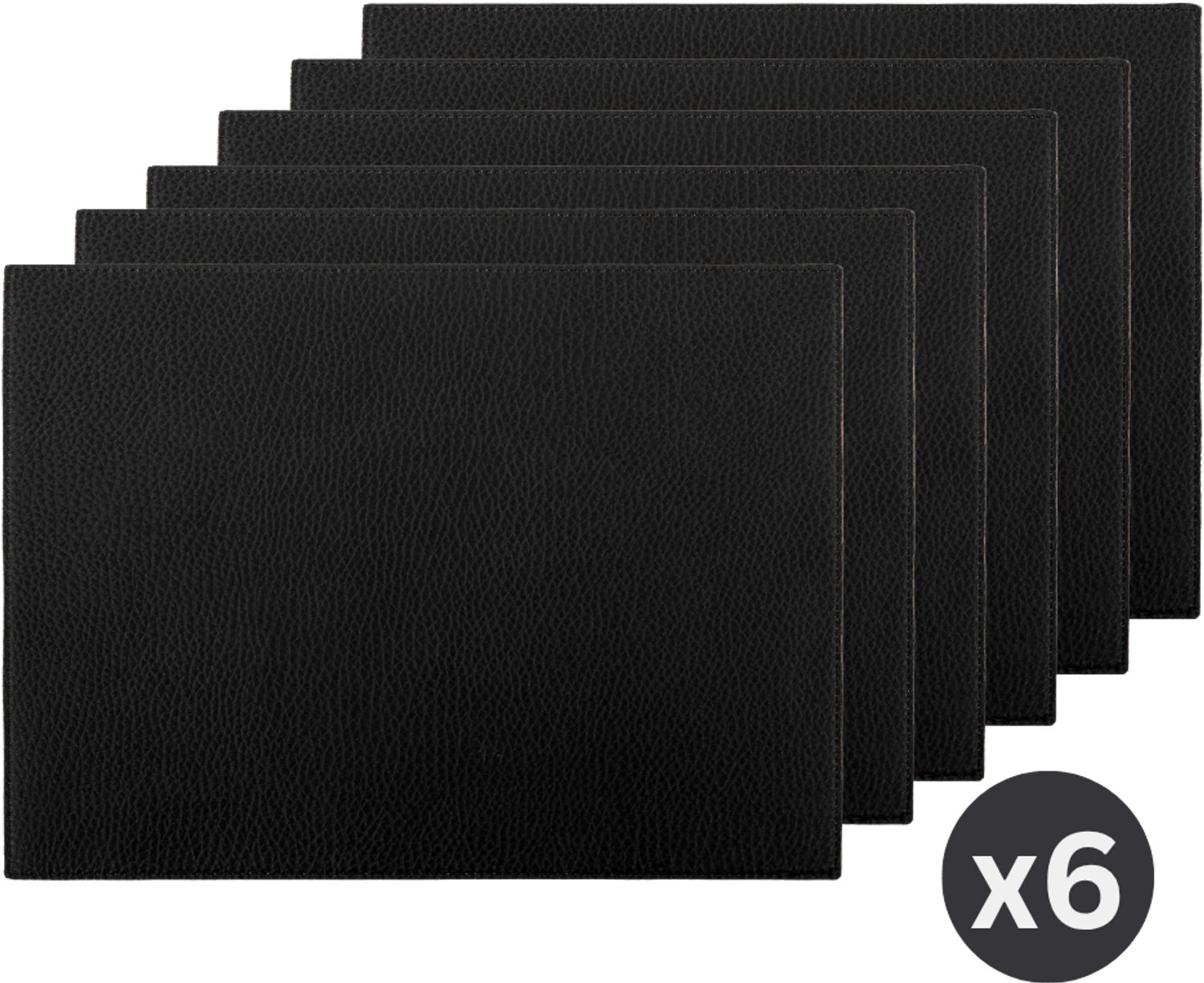 ZICZAC - Placemat GAVIN - SET/4 - Wasbaar - Lederlook- 33x45 cm, zwart