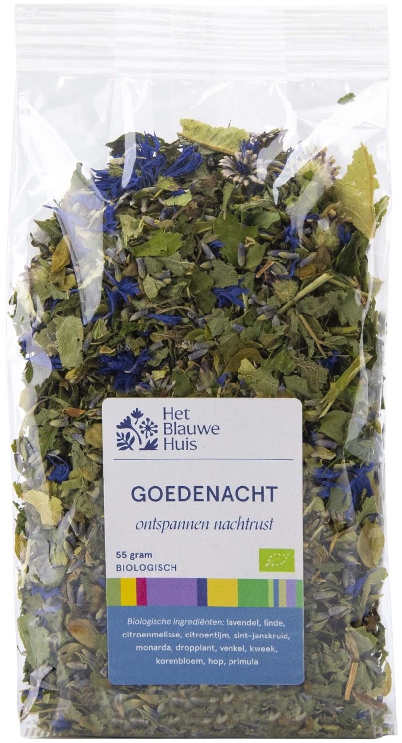 Het Blauwe Huis biologische thee 'Goedenacht', 25 gram